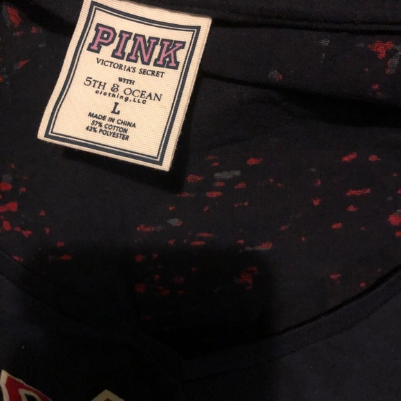 VICTORIA secret mlb Boston Red Sox navy crop top L - Picture 4 of 4